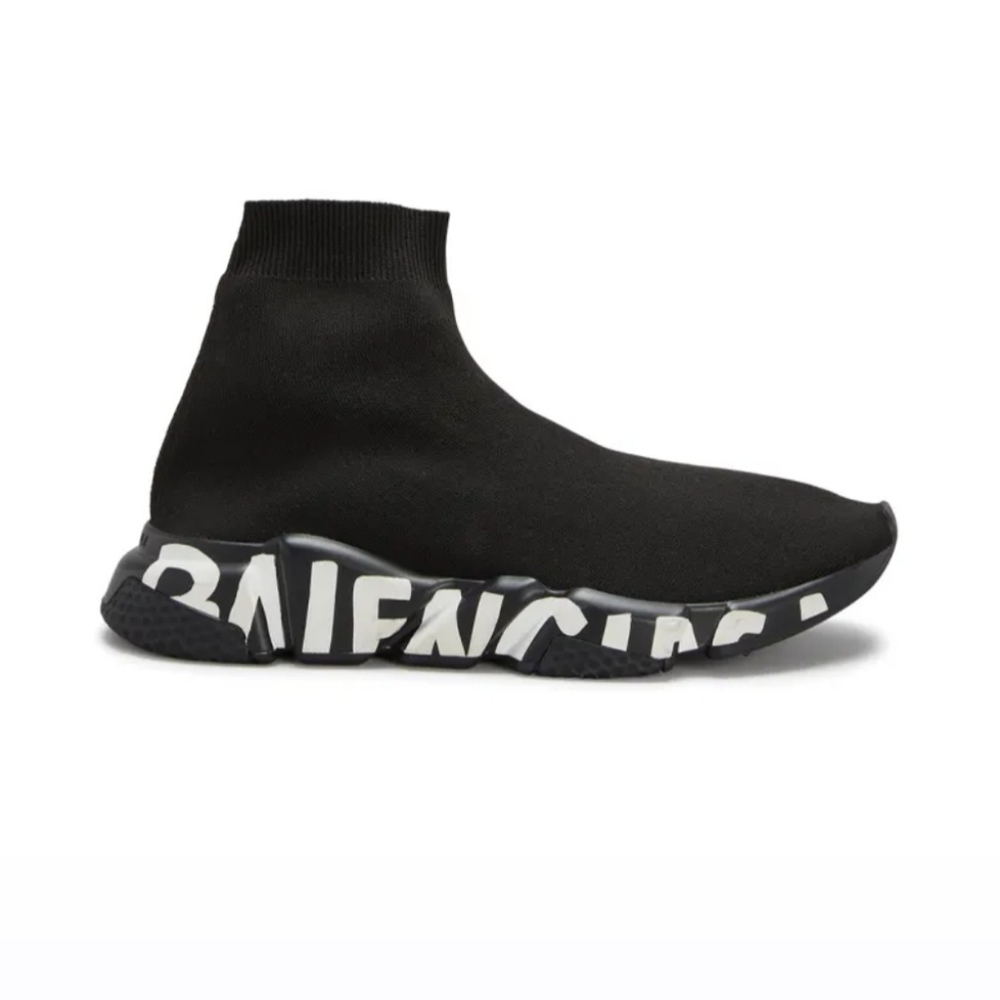 Graffiti black and white Balenciaga trainers.